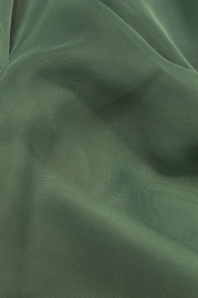 Esta é uma fotografia de tecido de poliéster verde - Foto, Imagem