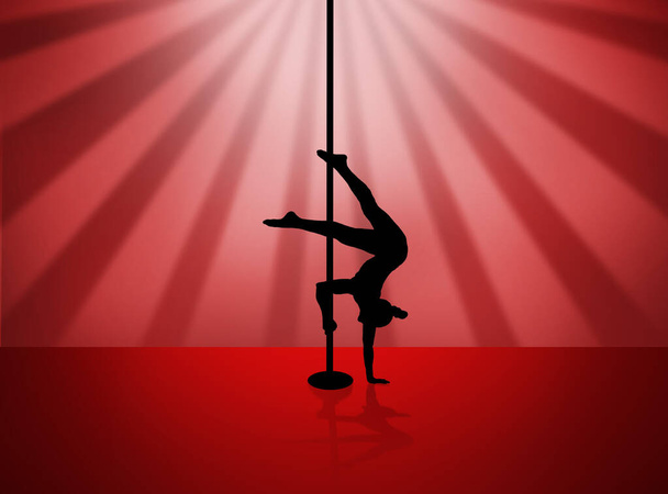 Pole Dance sport, meisje - Foto, afbeelding