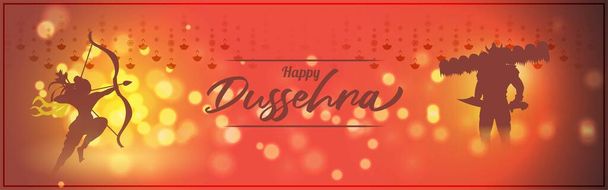 διανυσματική απεικόνιση για χαιρετισμούς με ευτυχισμένη Dussehra Ινδουιστικό φεστιβάλ στην Ινδία - Διάνυσμα, εικόνα