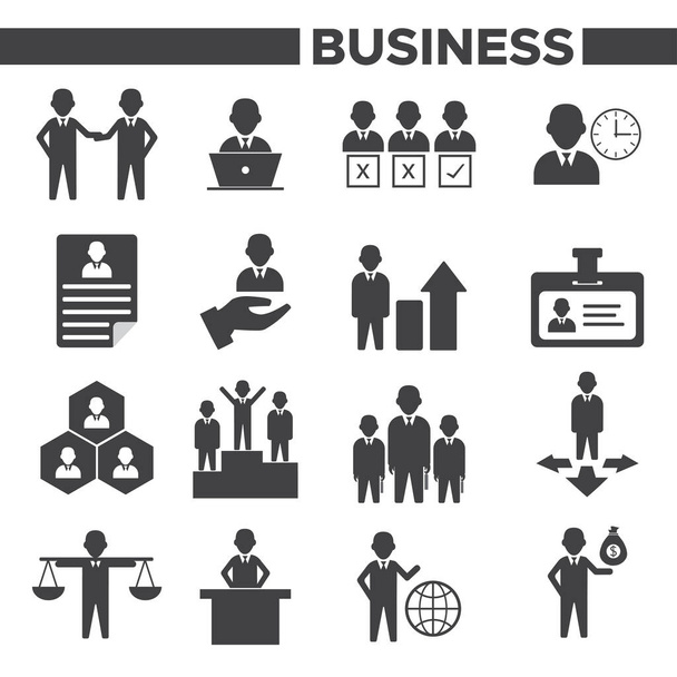 ビジネス、管理、人事のアイコンセット - ベクター画像