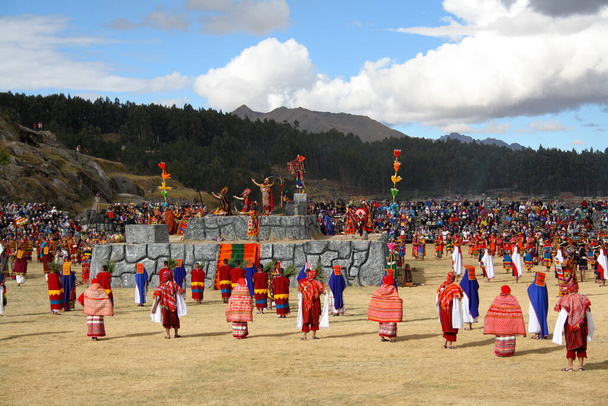 Inti Raymi festival, Cusco, Sacsayhuaman, Peru - 写真・画像