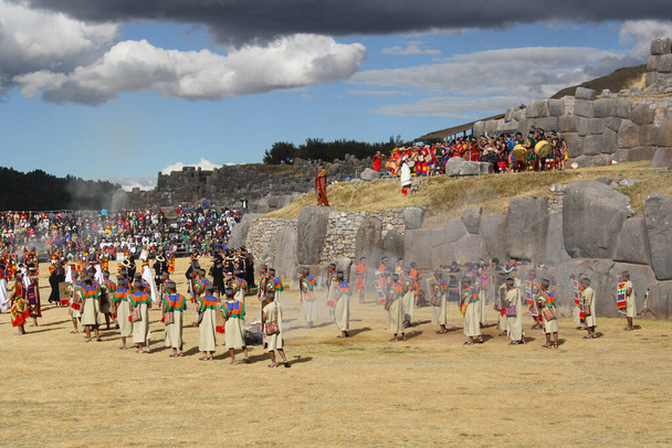 Inti Raymi festival, Cusco, Sacsayhuaman, Peru - Фото, изображение