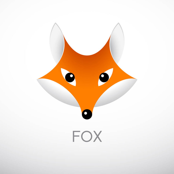 Vector red fox head in front view. Eps8. RGB. Global colors - Vector, Imagen
