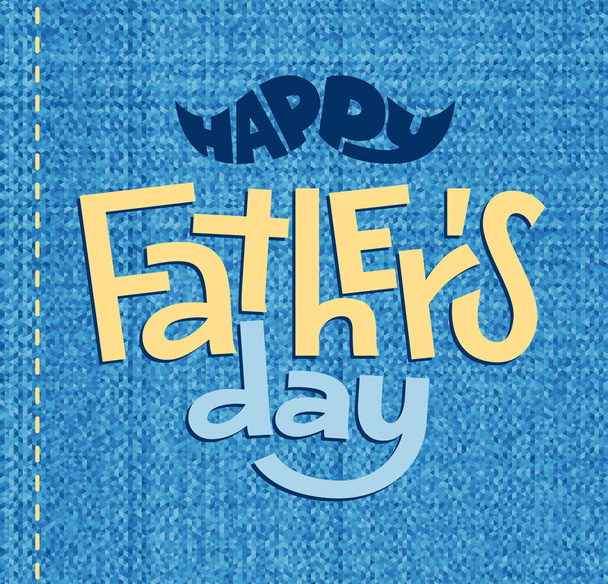 Happy Fathers Day. Vector lettering on blue background. RGB. Global colors - Vektor, obrázek