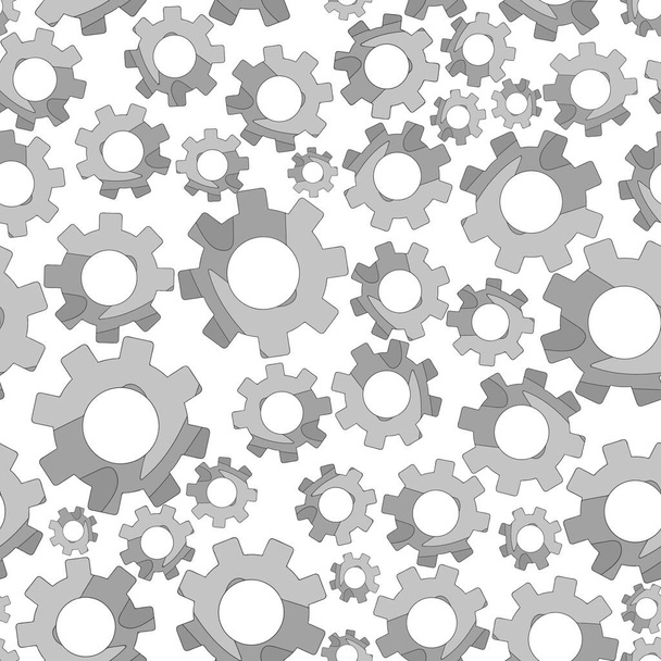 Gears (Cogwheels). Seamless pattern. Grayscale colors illustration. - Photo, Image