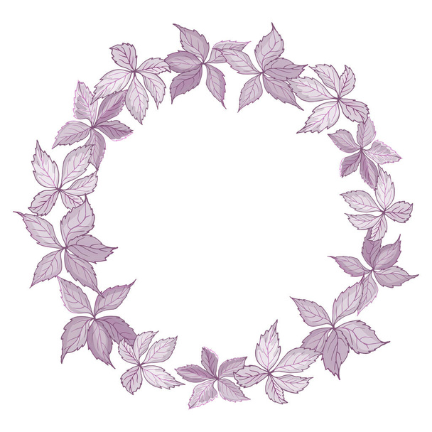 schöner Blumenkranz mit Blättern auf weißem Hintergrund, Vektor, Illustration - Vektor, Bild