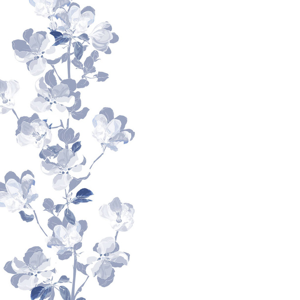 Kartvizit tasarımı için çiçek desenli çiçek çerçeveli kenar  - Vektör, Görsel