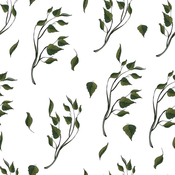 Vector seamless pattern with autumn leaves, Floral pattern for textile - Vecteur, image