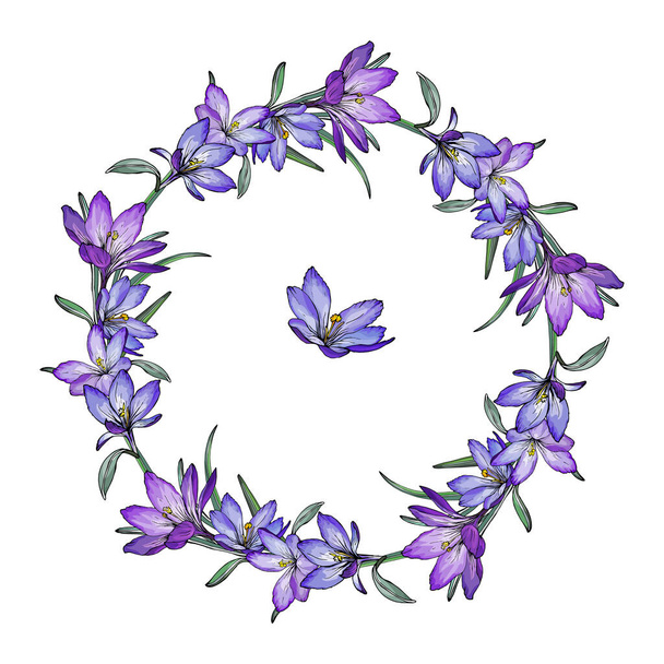 Floral frame with lilies flowers for festive card design  - Вектор,изображение