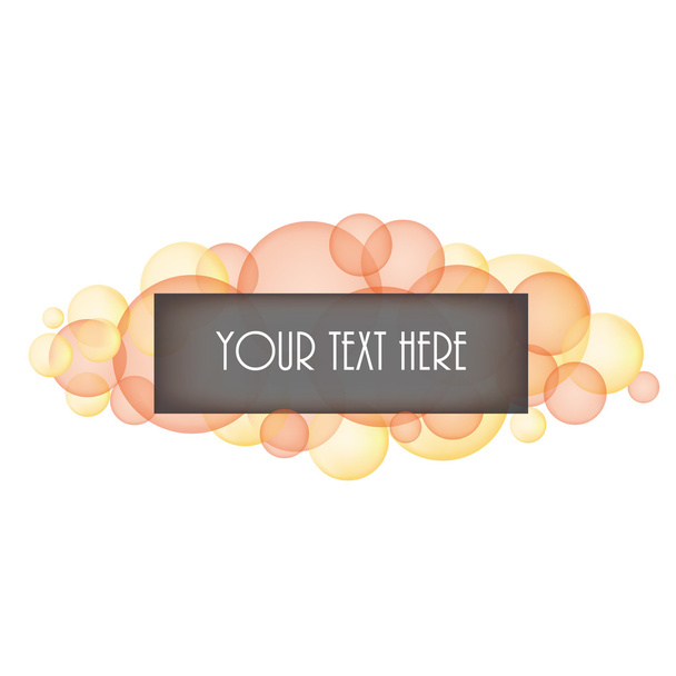 Burbujas naranjas y amarillas con caja para texto
 - Vector, Imagen