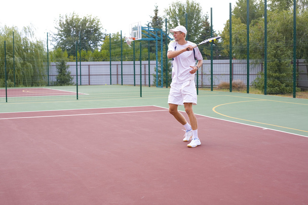 trainings on game in tennis - Photo, Image