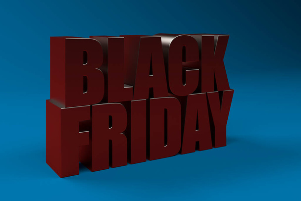 Black Friday Sale Symbol as Text - 3D Illustration - Photo, Image