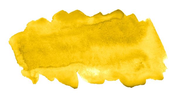 Bright yellow watercolor stains. Painted with a brush by hand. - Фото, изображение