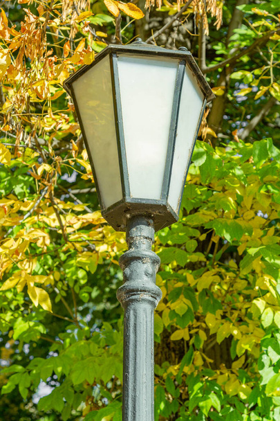 Vintage lanterna di ferro nero in un parco pubblico - Foto, immagini