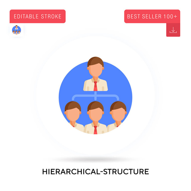 Hierarchikus struktúra részletes kör alakú lapos vektor ikon. Vektor elszigetelt koncepció metafora illusztrációk. - Vektor, kép