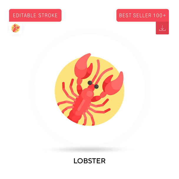Lobster detaillierte kreisförmige flache Vektor-Symbol. Vektor isolierte Konzeptmetapher-Illustrationen. - Vektor, Bild