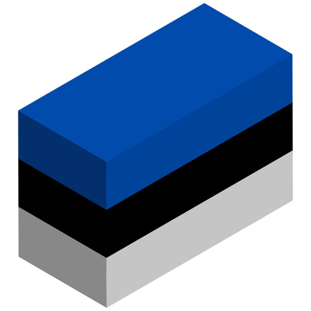Bandiera nazionale Estonia - rendering 3d isometrico. - Vettoriali, immagini