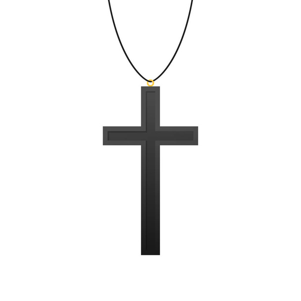 Cross necklace vector. Cross vector on white background. - Vector, Image