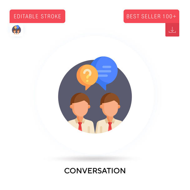 Conversation detailed circular flat vector icon. Vector isolated concept metaphor illustrations. - Vector, Image