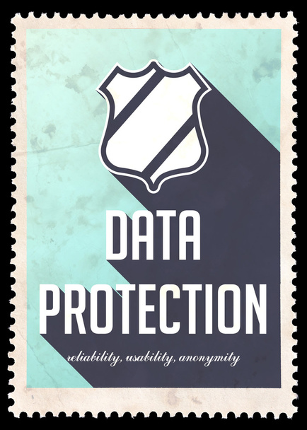 Concepto de protección de datos sobre azul en diseño plano
. - Foto, imagen