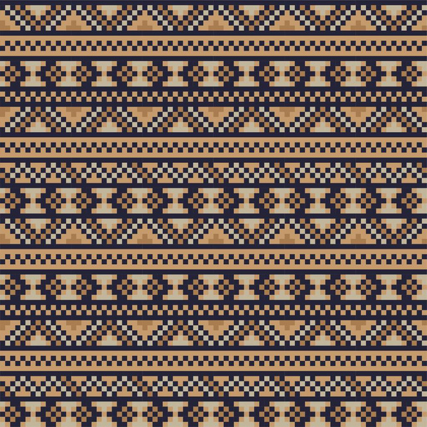 Fondo de patrón de isla de feria de Navidad marrón para textiles de moda, prendas de punto y gráficos - Vector, imagen