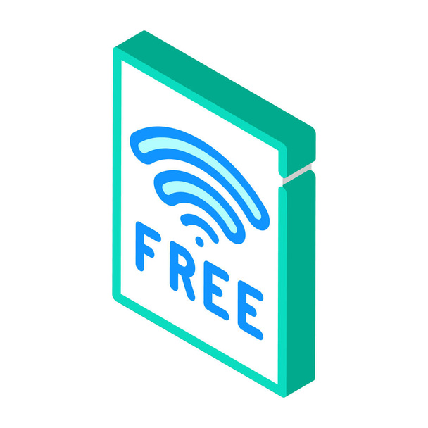 free wifi plate isometric icon vector illustration - Vector, Image