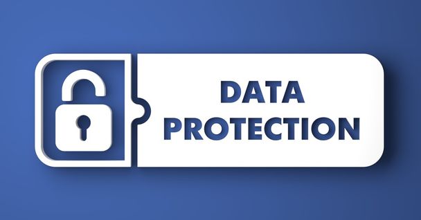 Protezione dei dati su blu in stile Flat Design
. - Foto, immagini