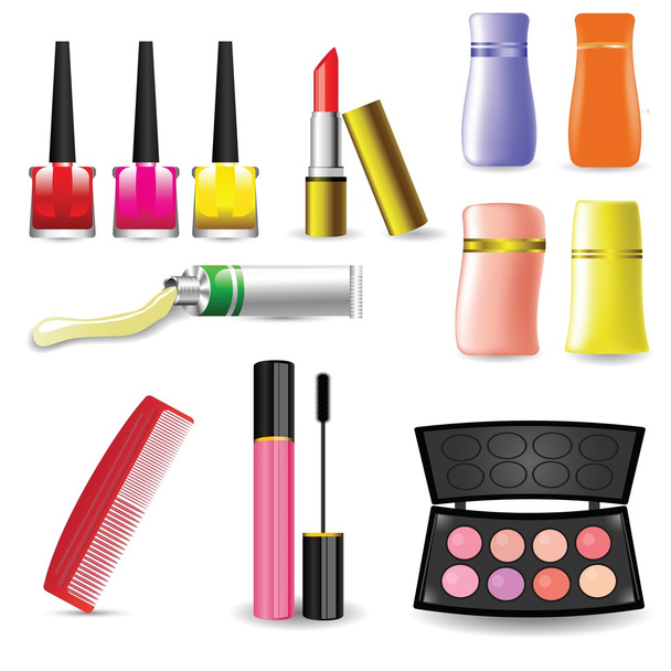Maquillaje producto cosmético
 - Vector, imagen