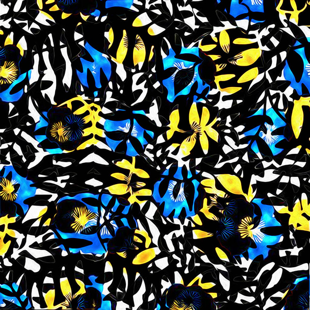 Çiçekli suluboya karışım dokusu modern desen - Fotoğraf, Görsel