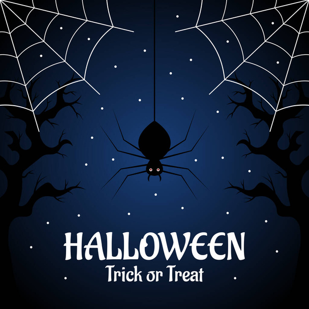 Fondo de Halloween de diseño plano. Ilustración vectorial - Vector, Imagen