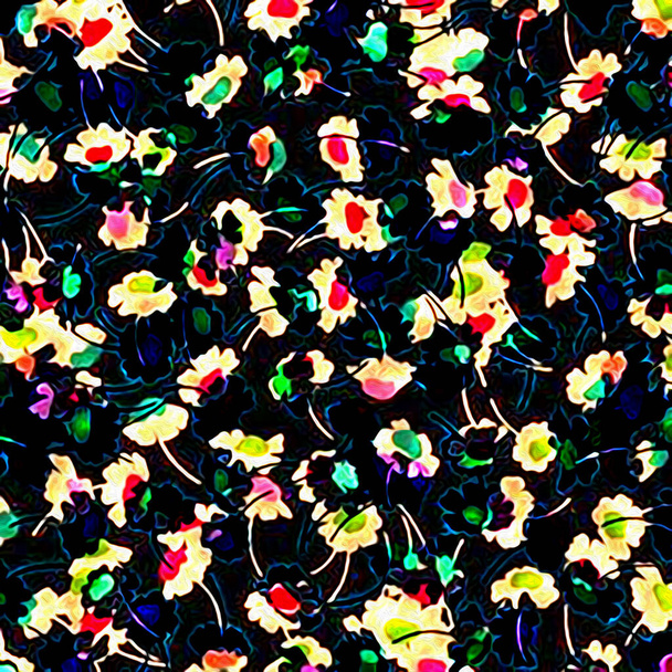 Květinová akvarel mix textura moderní vzor - Fotografie, Obrázek