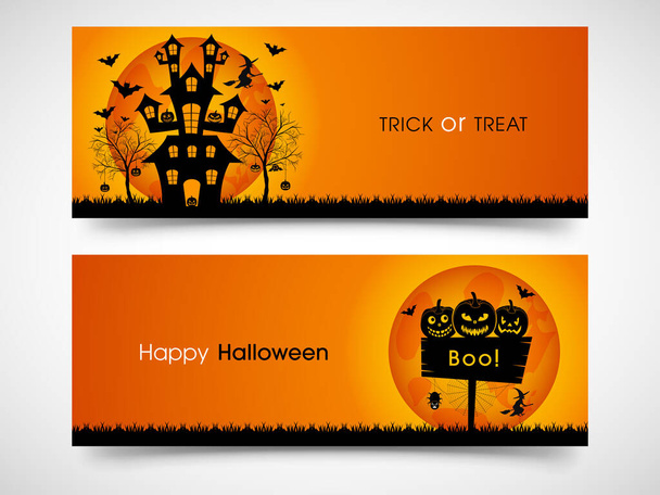 Weboldal banner vagy fejléc Halloween party. - Vektor, kép