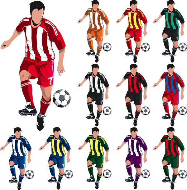 Jugadores de fútbol - Vector, imagen