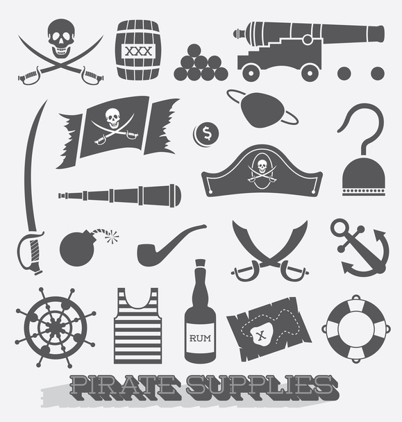 Conjunto de vetores: Suprimentos de piratas Ícones e símbolos
 - Vetor, Imagem