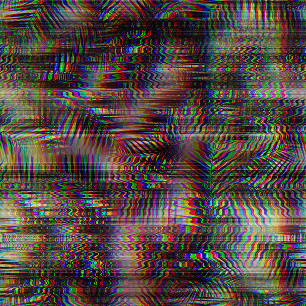 Бесшовный техно-глюк тропический RGB компьютерный шум - Фото, изображение