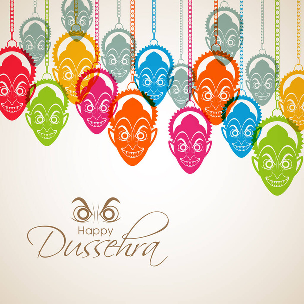 Illustrazione di Happy Dussehra per la celebrazione del festival della comunità indù. - Vettoriali, immagini