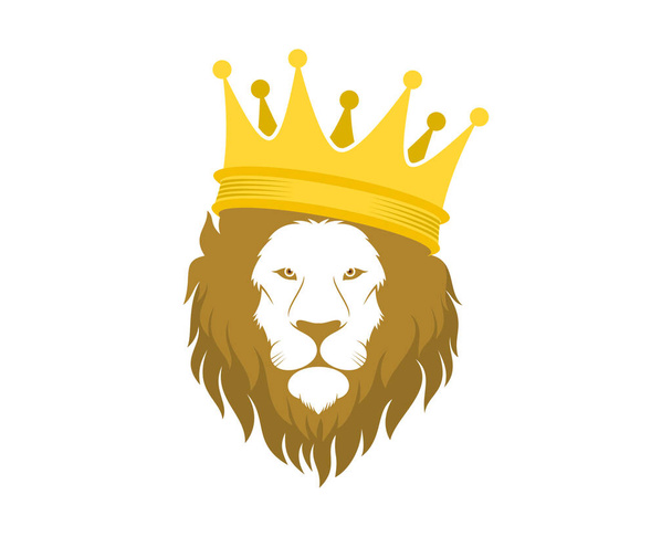 Κεφαλή λιονταριού με λογότυπο King Crown - Διάνυσμα, εικόνα