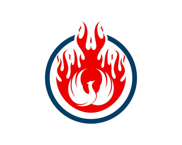 Simple phoenix in the fire - Vector, Image