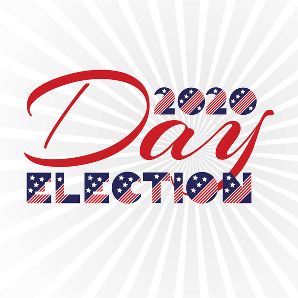 Amerikan başkanlık seçim günü, 2020 gün süren seçim kampanyası, ilan, baskı, çıkartma tasarımı, vatansever motivasyon mesajı alıntıları - Vektör, Görsel