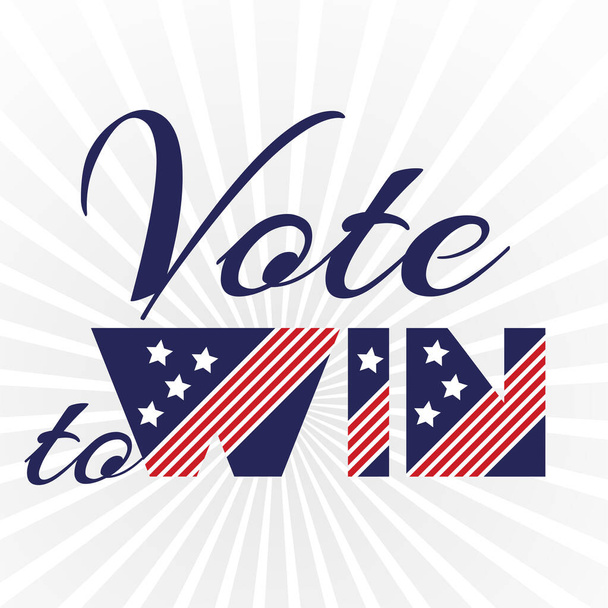アメリカの大統領選挙の日、チラシ、ポスト、印刷、ステッカーテンプレートのデザインのための政治運動愛国的な動機メッセージ引用符勝つために投票 - ベクター画像