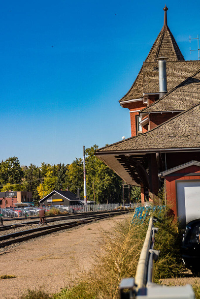Working train station downtown. Medicine Hat, Alberta, Canada - Photo, Image