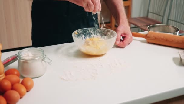 Adding flour on dough - Footage, Video