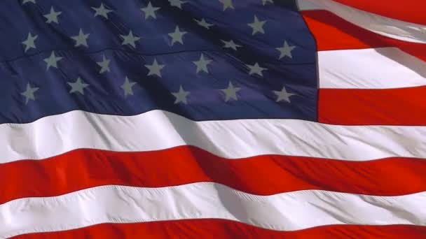 Amerikanische Flagge in Zeitlupe, Nahaufnahme Video - Filmmaterial, Video