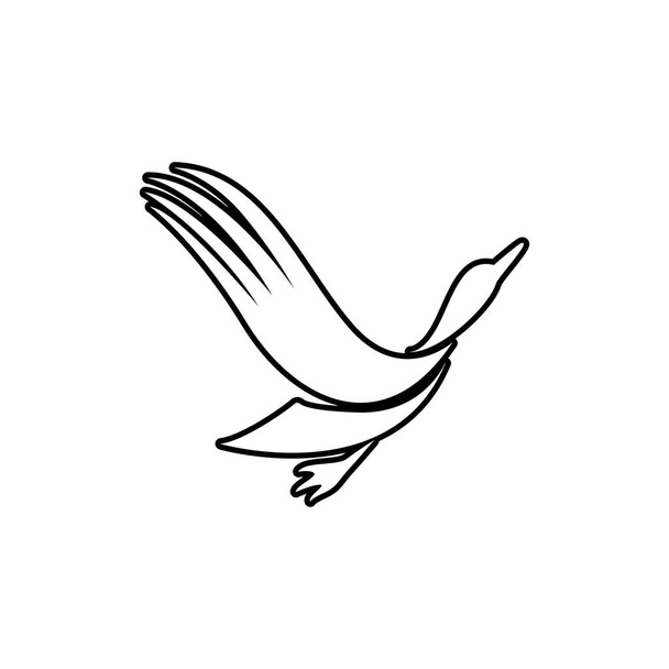 Modello vettoriale di progettazione del logo dell'uccello volante. Colomba Pigeon icona del concetto di logotipo - Vettoriali, immagini