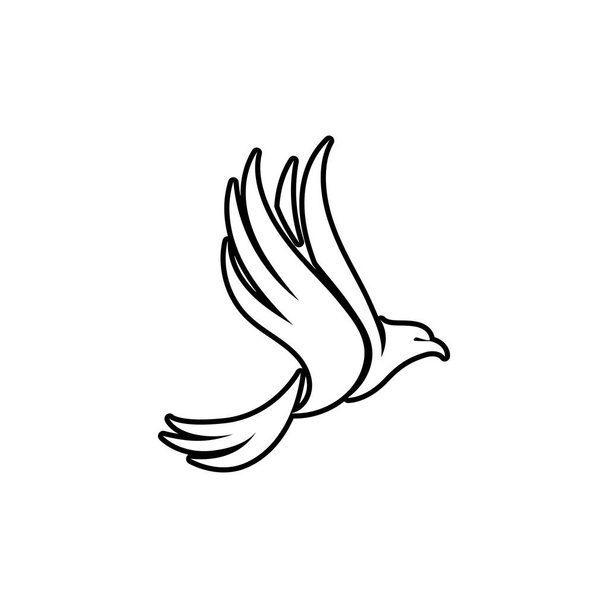 Modello vettoriale di progettazione del logo dell'uccello volante. Colomba Pigeon icona del concetto di logotipo - Vettoriali, immagini