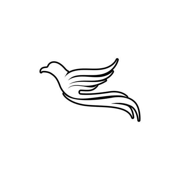 Modèle vectoriel de conception de logo d'oiseau volant. Colombe Pigeon Logotype icône concept - Vecteur, image