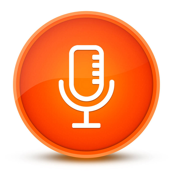 Роскошная глянцевая оранжевая пуговица с микрофоном - Фото, изображение