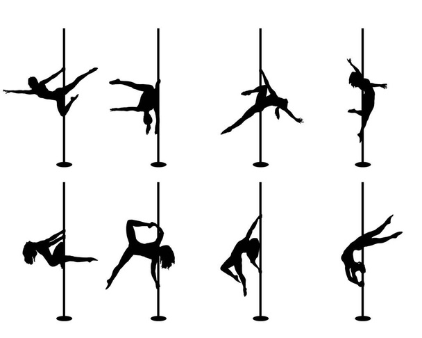 Conjunto de silhueta pole dance - Foto, Imagem