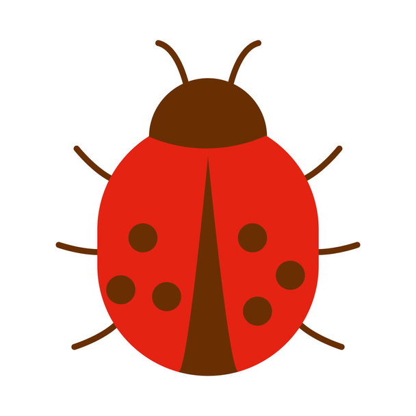 mariquita insecto icono, estilo plano - Vector, Imagen