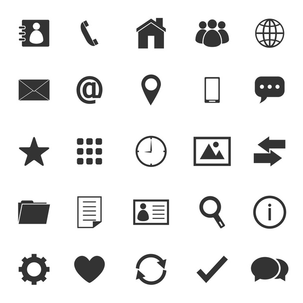 icone di contatto su sfondo bianco - Vettoriali, immagini